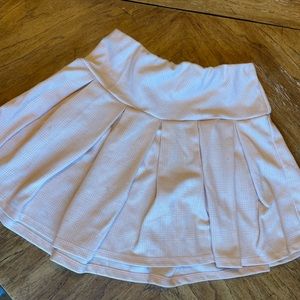 Pink, blue, green, and purple panel skirts